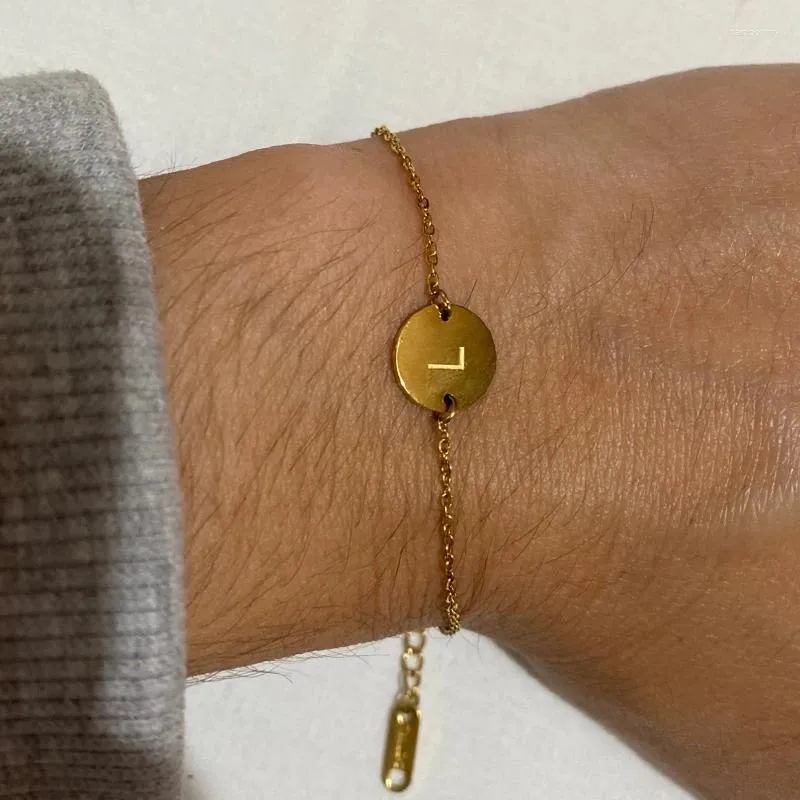 Link Armbanden Mode Roestvrij Staal Voor Vrouwen Mannen Brief Armband Initial A-Z Charm Chain Sieraden Geschenken