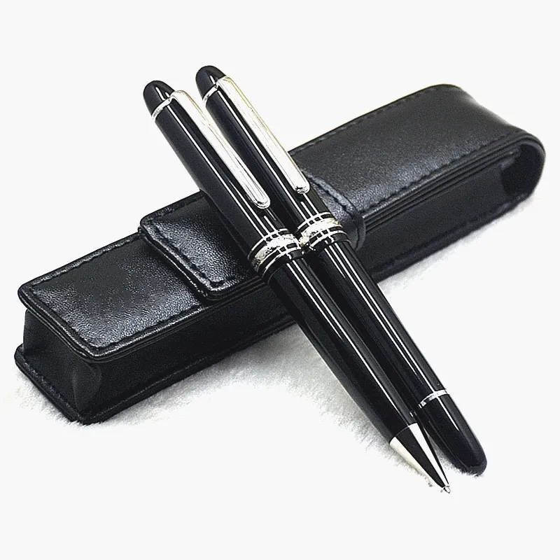 الترويج - الفاخرة MSK -145 Black Resin Ballpoint Pen Rollerball Pen عالي الجودة المكتب كتابة أقلام نافورة مع العدد التسلسلي