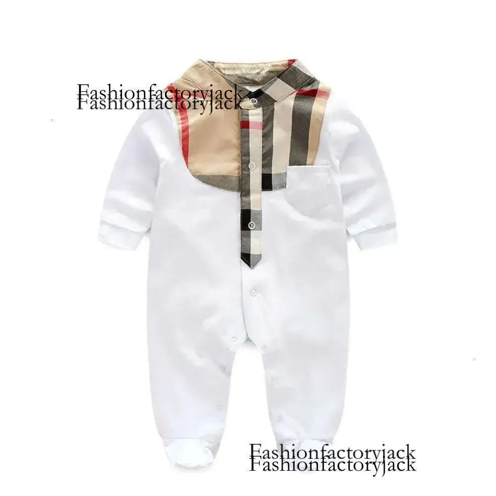 2023 Designer Baby Bodysuit Plaid Clothes Set (med hatt) 0-1 år 100% Cotton Bodysuit nyfödd baby bodysuit Tvådel bodysuitbyxor 59