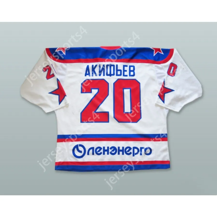 Benutzerdefinierte WEISS 20 SKA ST. PETERSBURG KHL HOCKEY TRIKOT 2 NEU Top genäht S-M-L-XL-XXL-3XL-4XL-5XL-6XL