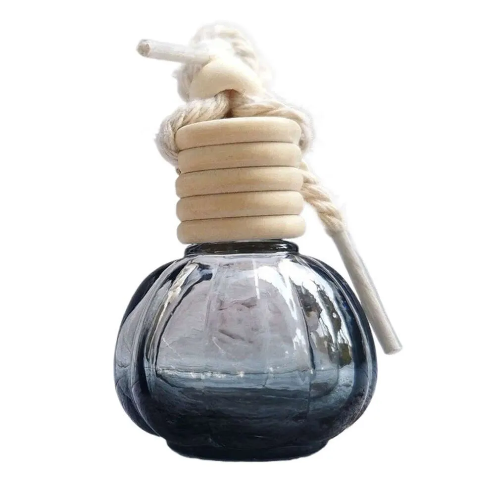 Bouteille De Parfum De Voiture En Forme De Citrouille Pendentif Désodorisant Bouteilles Vides Huiles Essentielles Diffuseurs En Verre Ornement Suspendu De Voiture Colgante De Botella De Parfum Para Coche