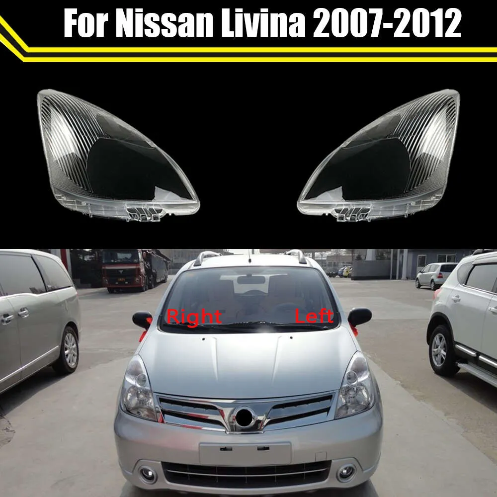 Auto Koplamp Caps voor Nissan Livina 2007 ~ 2012 Glas Koplamp Cover Lampenkap Transparant Lampcover Hoofd Lamp Lens Shell