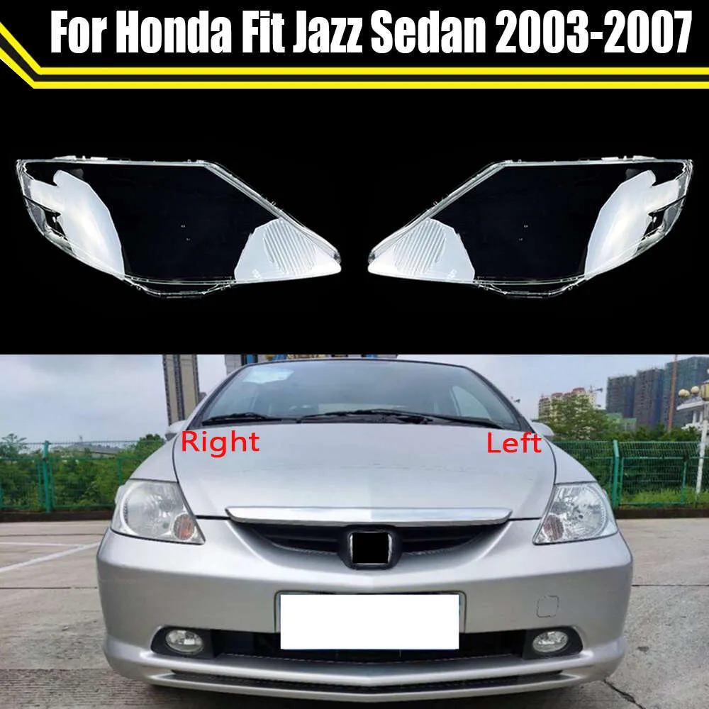 Frente do carro farol capa auto abajur abajur cabeça da lâmpada luz lente de vidro escudo para honda fit jazz sedan 2003 ~ 2007