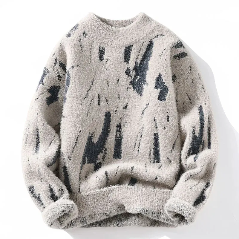 Mens Winter Turtleneck Sweater Cashmere Blend Pullover Half Turtleneck ...