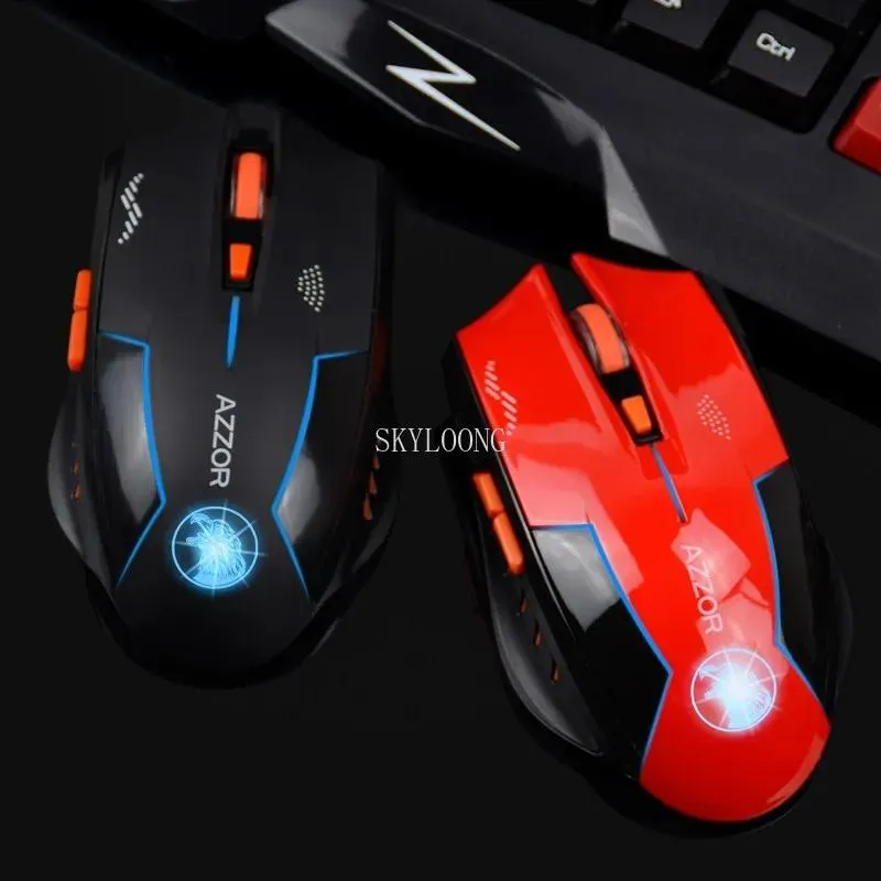 Mice Original Azzor Charged Silent Wireless Mouse Mute Button Noiseless Optical Gaming Mice Builtin Battery for Pc Laptop Computer