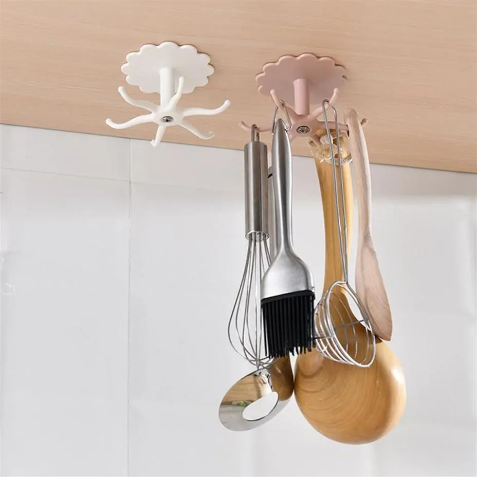 Cucina multifunzionale gancio rotante gadget da parete organizer scaffale accessori per la casa strumenti organizzazione ganci di stoccaggio rotaie256o