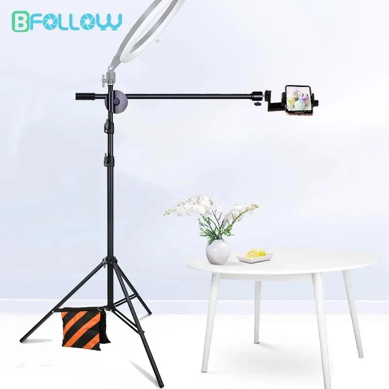 Supporti BFOLLOW 2m 79 pollici treppiede per riprese dall'alto telefono cellulare tablet luce fotocamera DSLR con braccio braccio video studio supporto Youtuber