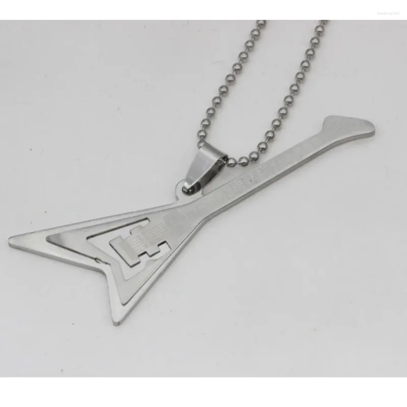 Pendant Necklaces Fashion Guitar Jewelry High Quality Stainless Steel Necklace Contains Chain N4058