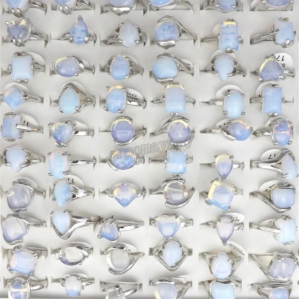 Opal Gemstone natural anéis de moda Jóias de moda Bague feminina 50pcs 207J