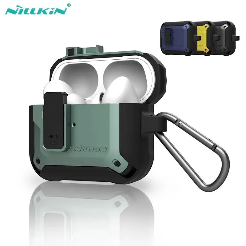 이어폰 Nillkin for Pro Case TPU+PC Shopproof Wireless Eorphone Cover Hook Keychain Auto Popout가있는 3 건.