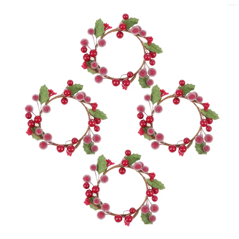 Decorative Flowers Christmas Berry Wreath Pography Props Candlestick Xmas Decorating Accessory Gift Ornament Adorn Garland