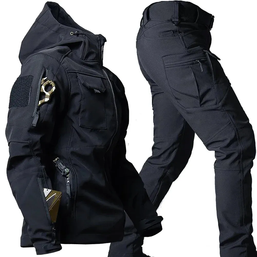 Soft Mens Tracksuits Shell Military Suit Men Waterproof Tactical Set Shark  Skin Windproof Hooded Jacket Multipockets Cargo Pants Uniforms 231216 From  Zw35255ww2, $64.55