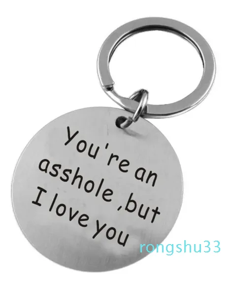 Chain Stainless Steel Keyring Funny Keychain for Boyfriend Husband Valentine's Gifts