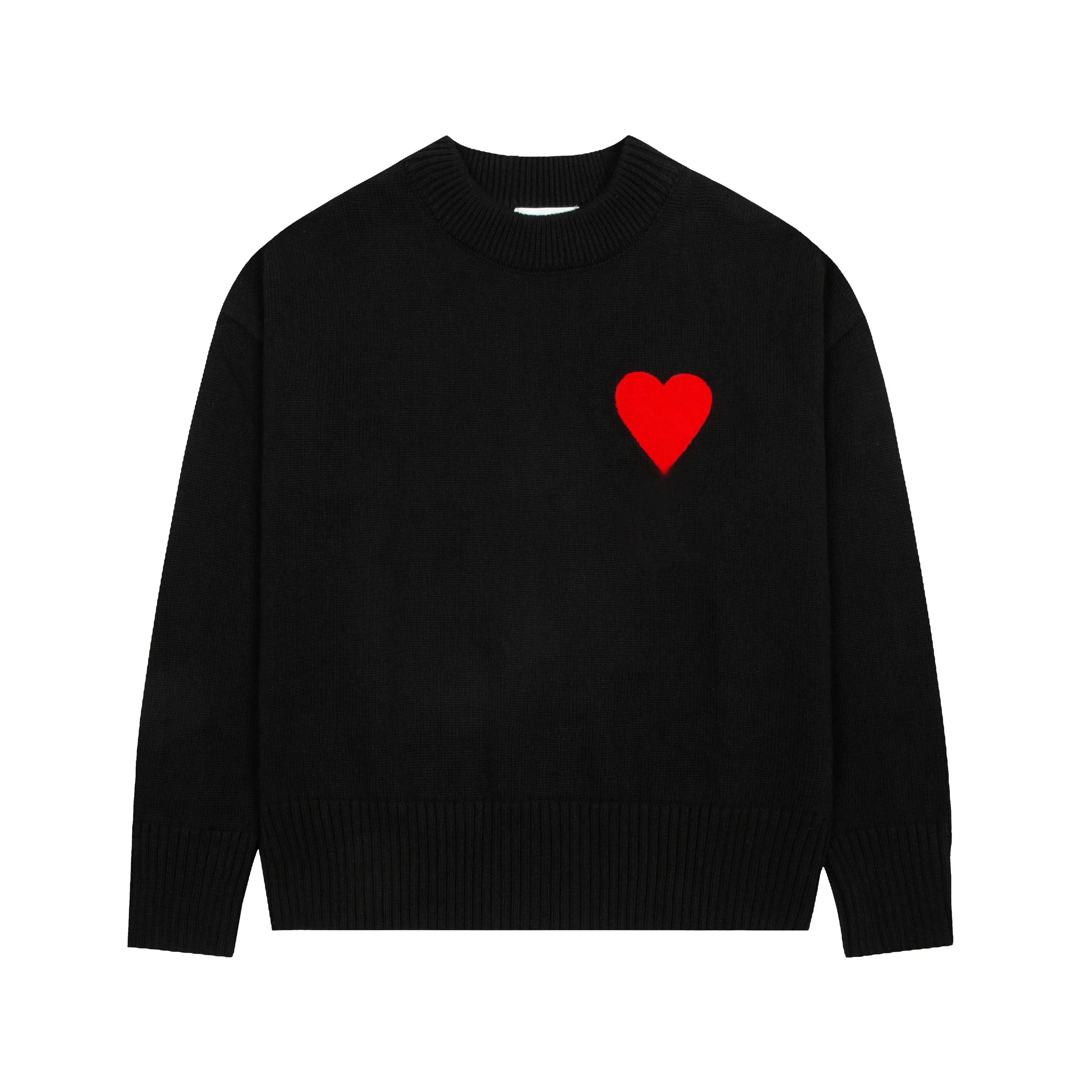 Paris Designer Knitted Heart Heart Sweater For Men Solid Color Round Neck Big Love Embroidered Design From Yefeng2 35.85 DHgate.Com