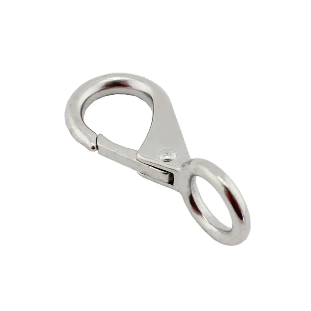 Carabiners 1PCS Heavy Duty Stainless Steel 304 Spring Snap Hook Fixed Eye Clip Carabiner Universal Marine Clip Dock Hardware 231215