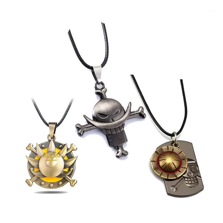 Pendentif Colliers One Piece Collier Barbe Blanche Luffy Zoro Ace Sanji Anime Amitié Hommes Femmes Bijoux Collier Accessoires1277g