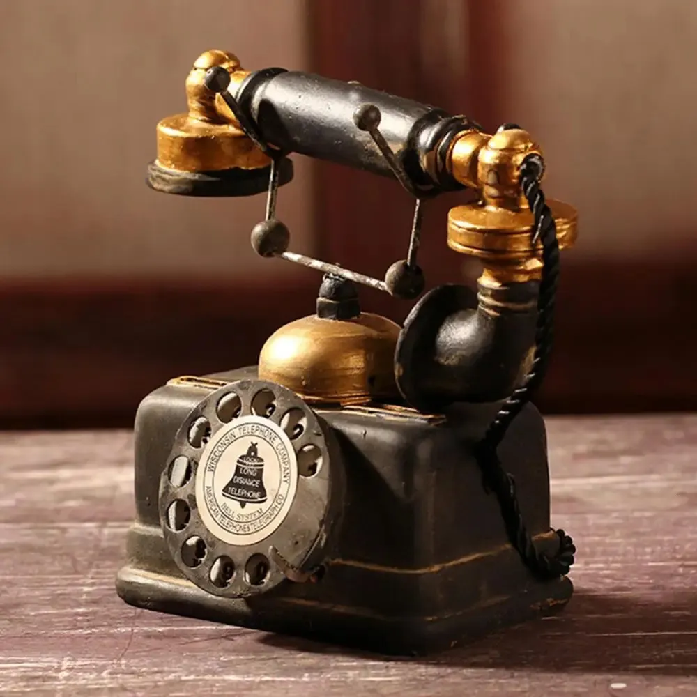 Obiekty dekoracyjne Figurki Model telefoniczny Model telefoniczny Vintage Miniaturowy retro księgarnia kawiarnia ozdoby dekoracyjne