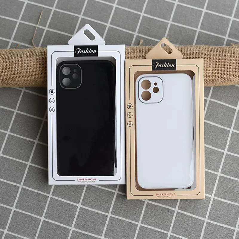 Universal Tone Case Packaging Box för iPhone 15 14 13 Pro Max OnePlus Redmi Cover Cardboard Package Box Packing Bag 100pcs 200 st 500st 1000pcs