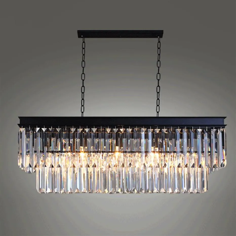 Modern Rectangular Luster Crystal Chandelier Lighting Crystal Chandeliers Luminaria de Techo Hanglamp Lighting Fixtures for Living297w