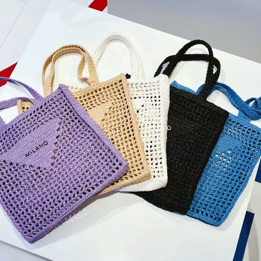 حقيبة تسوق شاطئ Straw Beach Womens Mens Triangle Bag Lage Summer Weave Haction Handbags Designer Tote Fashion Partes Pags