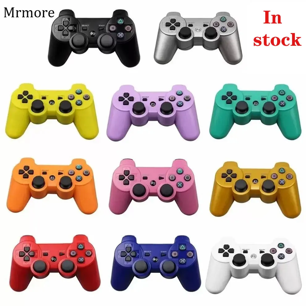 2024 Bezprzewodowe joysticks Bluetooth dla kontrolera PS3 kontroluje Kontrolery joystick gamepad z pudełkiem detalicznym na standardowym statku