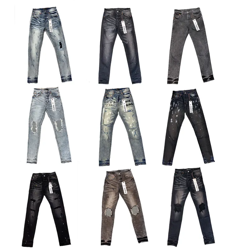 Uomini designer di donne stack pantaloni pantaloni di lusso jeans maschi jeans neri pantaloni strappati alla moda magro moto in stile bici strappato jeans rock rock