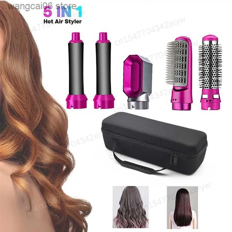 Elektriskt hårtork 5 i 1 hårtork Set Professional Curling Iron Hair Artyener Styling Tool hårtork för hushåll Våt och torrt hår T231216