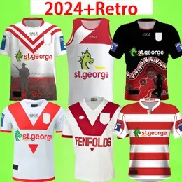 2023 2024 St George Rugby Jerseys dragon 23 24 Home away shirt T Indigenous version retro 1979 Special Edition Tee Mens Training uniforms vest 79 size S-5XL Saint George