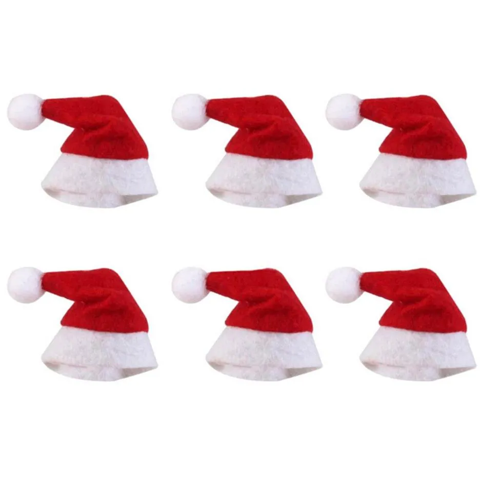 Mini Noel Şapkası Noel Baba şapkası Noel lolipop şapka mini düğün hediyesi yaratıcı kapaklar Noel ağacı süs dekor2575