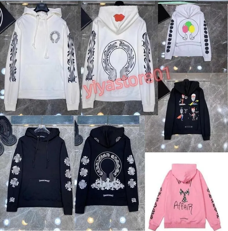 Hommes Pull à capuche Designer Zipper Sweatshirts Horseshoe Cross Imprimer Marque Ch Sweats à capuche Femmes Chromes Casual Lâche Coeur Pull