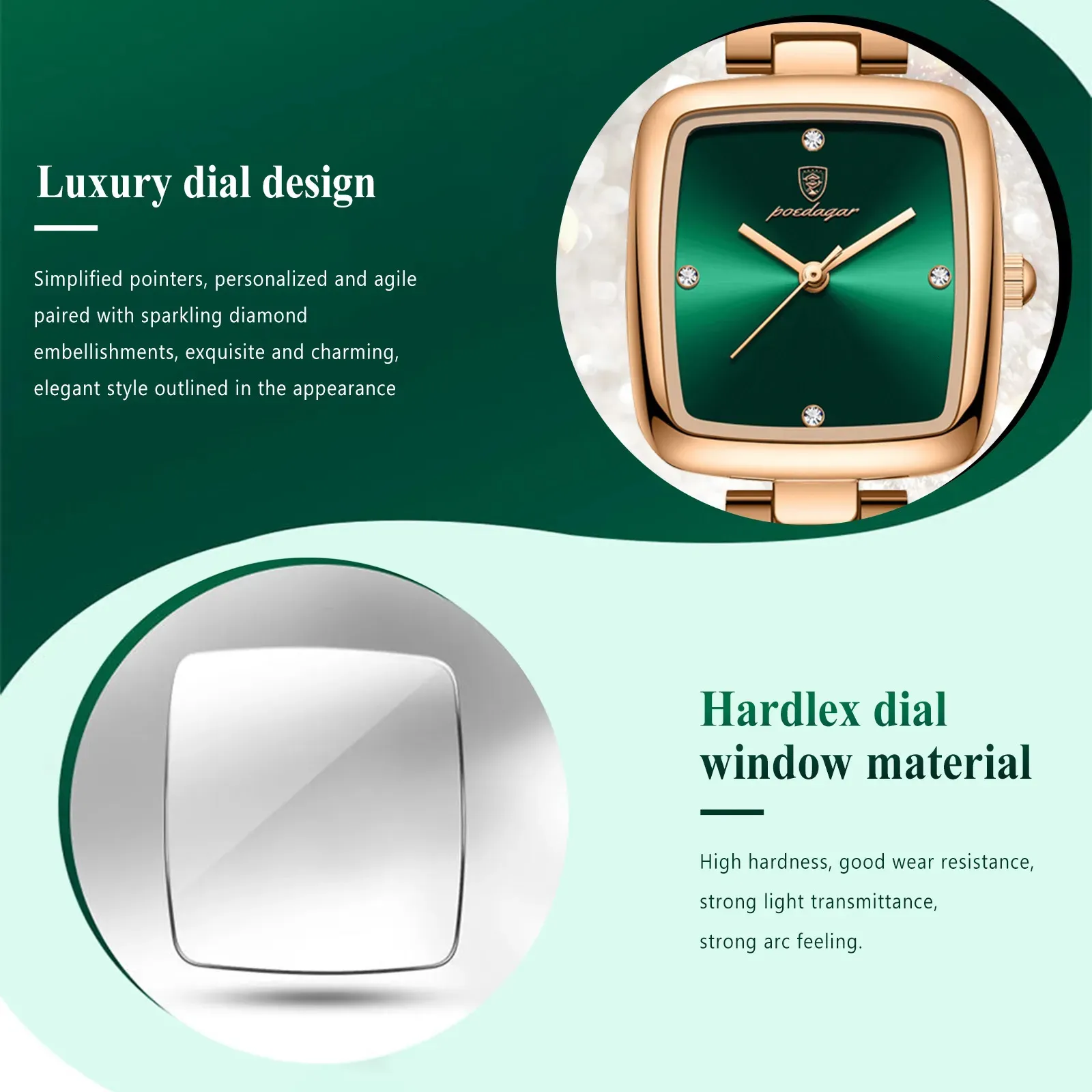 Montres-bracelets POEDAGAR Montre carrée de luxe pour femme étanche en acier inoxydable dames robe à quartz élégantes femmes montres mode reloj 231216