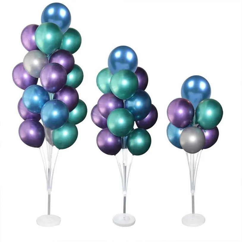 Parti Dekorasyonu 1set 7 13 19 Tüp Balonları Stand Balon Tutucu Sütunu Konfeti Çocuklar Doğum Günü Bebek Duş Düğün2424