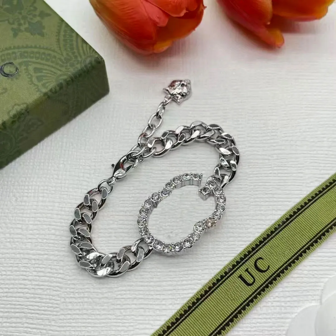 Bransoletka projektant bransoletki luksusowe bransoletki diamenty alfabet wzory biżuterii metalowe kolory stałe moda moda wszechstronne biżuterię