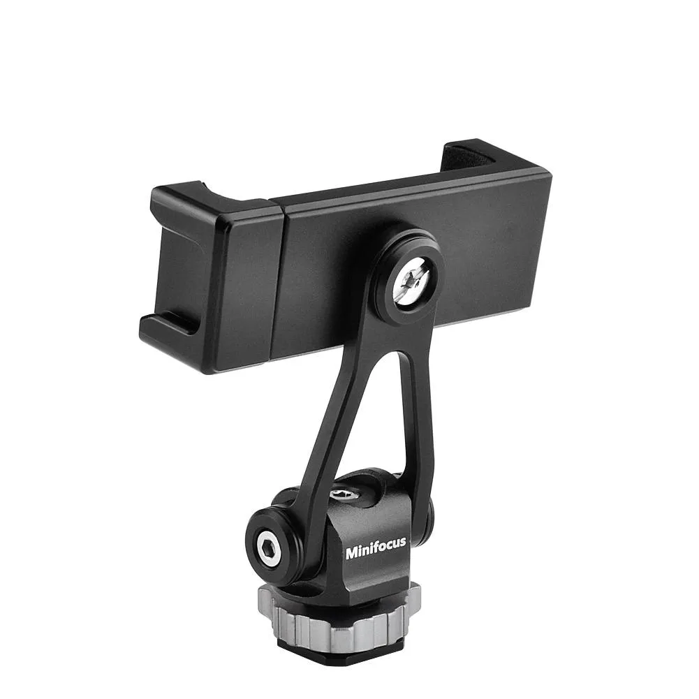 Holders Camera Hot Shoe Phone Tripod Mount Adapter 360 Rotation Phone Tilt Holder with Cold Shoe for Smartphone Mic Ring Light Stand