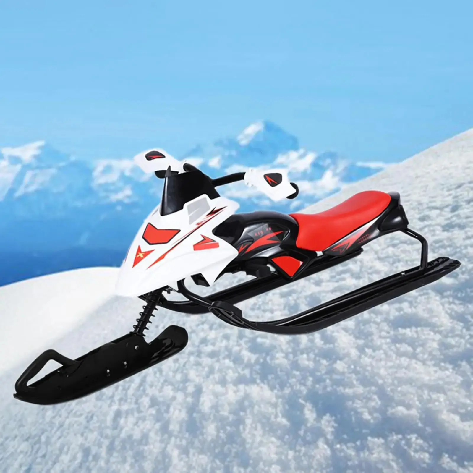 Sled Bike Snowboard Snow Bike Sled Racer With Steering Brakes Fun
