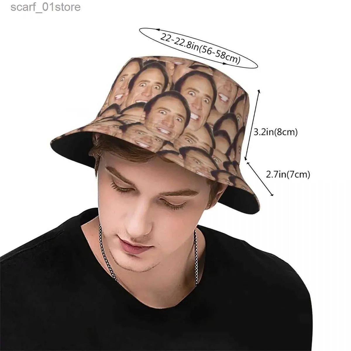 Wide Brim Hats Bucket Hats Unique Nicolas Cage Meme Bob Hat Women Men  Lightweight Outdoor Actor Fishing Hat Summer Travel HeadwearL231216