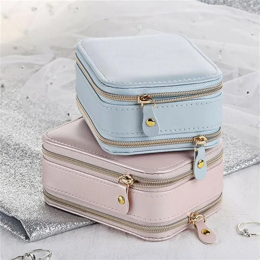 Badkamer Opslag Organisatie Lederen Sieraden Box Organizer Ketting Armband Oorbel Case Houder Gift Draagbare Reizen Ornament246r