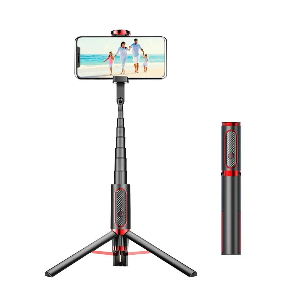 Holders Mini Bluetooth Phone Selfie Stick Tripod Handheld Extenderable Monopod med fjärrkontroll för iPhone 14 Pro Max 13 iOS Android -smartphone