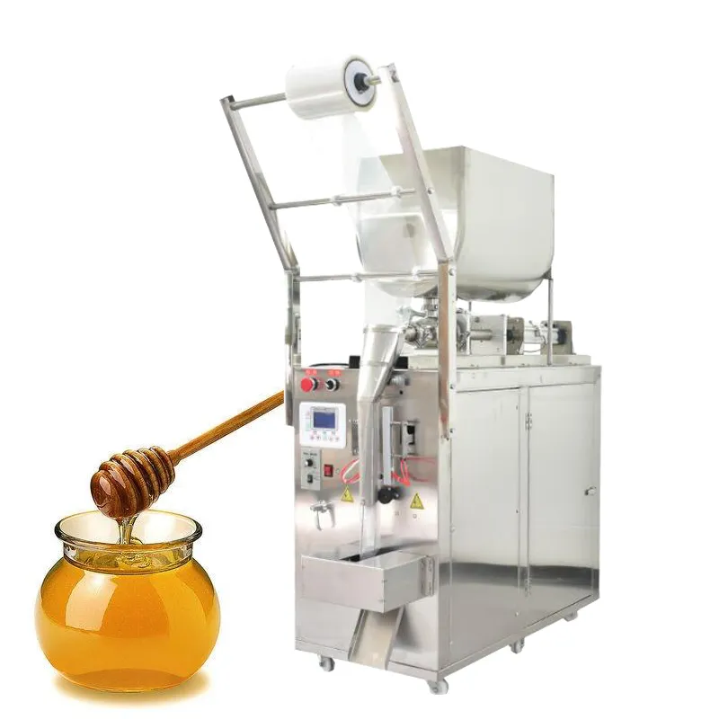 Machine de remplissage et de scellage verticale automatique de sachets de pâte de curry et de ketchup, Machine de remplissage et de scellage de shampoing