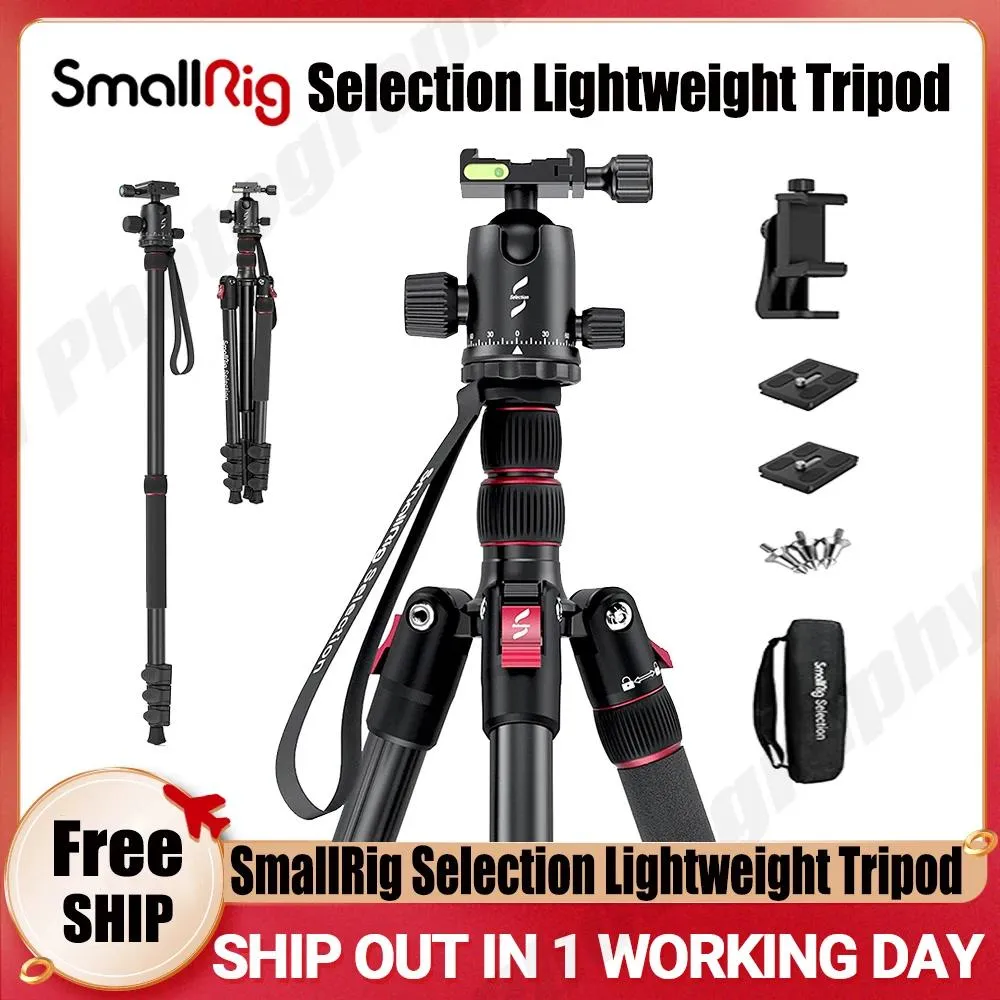 Accessori Selezione SmallRig Treppiede per fotocamera DSLR pieghevole leggero in alluminio da 78" per viaggi con testa a sfera a 360 gradi 3474