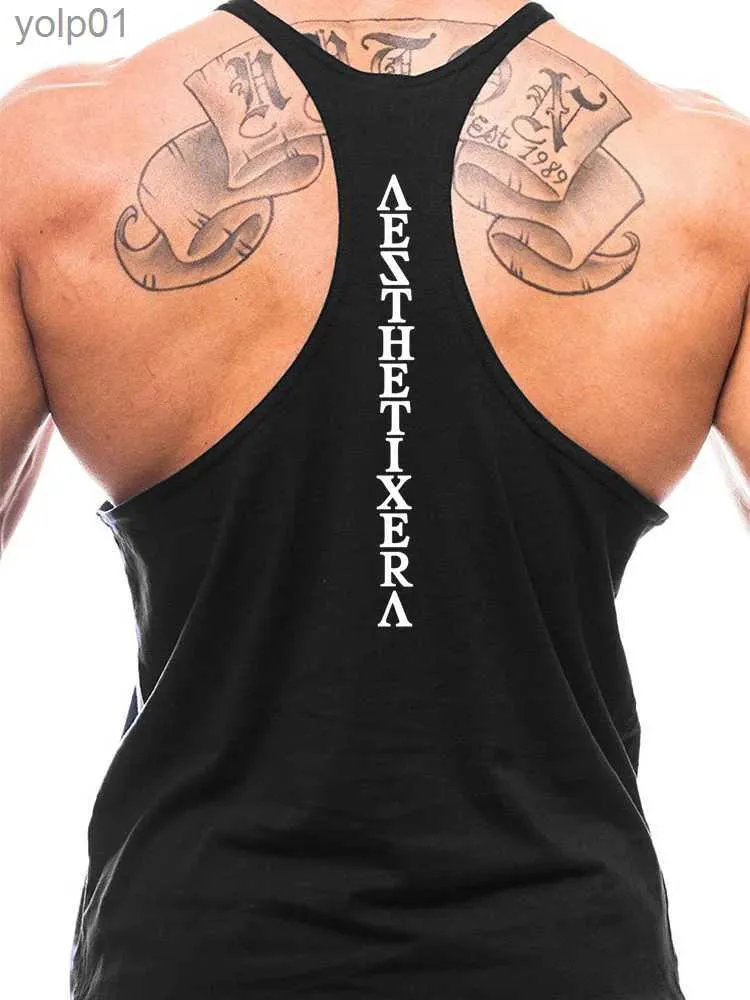 T-shirts pour hommes Marque Scle Vest Gym Vêtements de sport Débardeur Hommes Bodybuilding Fitness Sleless Singlets Mode Sports Entraînement UndershirtL231216