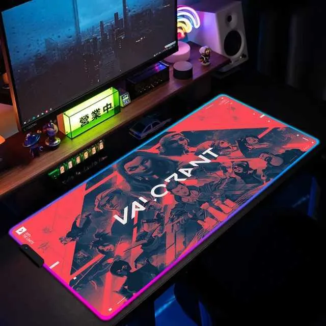 Valorant Tappetino Mouse Gaming XXL - 900x400 Mm, Impermeabile, Base Antiscivolo, Bordi Cuciti - OMEN