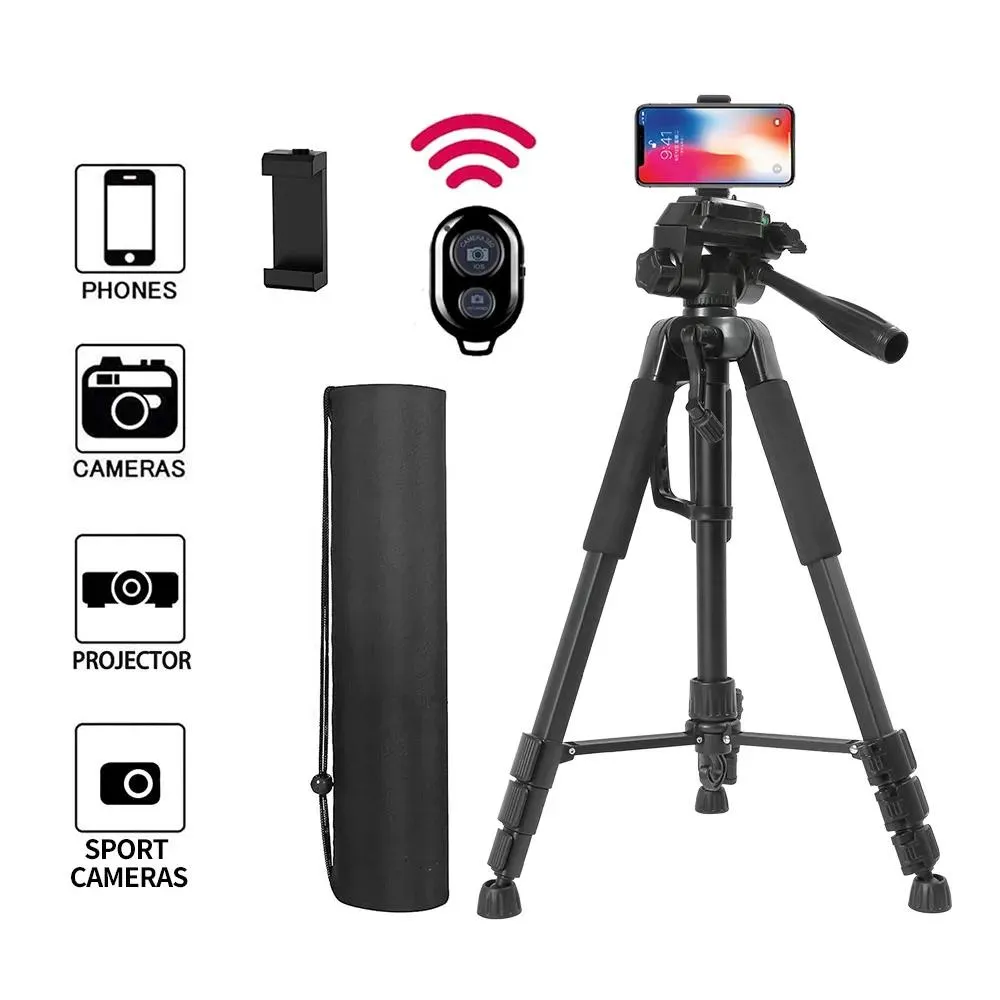 Uchwyty 59 -calowy profesjonalny aparat THELOD Tripod Travel Stand Waiła z kwotą telefonu dla projektora Gopro Artysta Smartfon