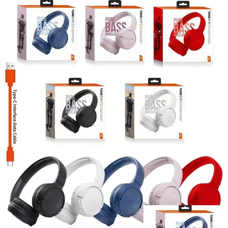 Koptelefoon Oortelefoon De T710Bt is geschikt voor Jbl Draadloze Bluetooth-hoofdtelefoon Bass-kaart Muziek Sport-headset Drop-levering Elect Dhqx7