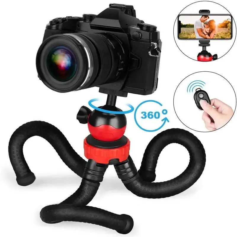 Holders Mini Portable Tripod Flexible Octopus Outdoor Travel Mobiltelefon Stativet Selfie för DSLR Camera GoPro för iPhone