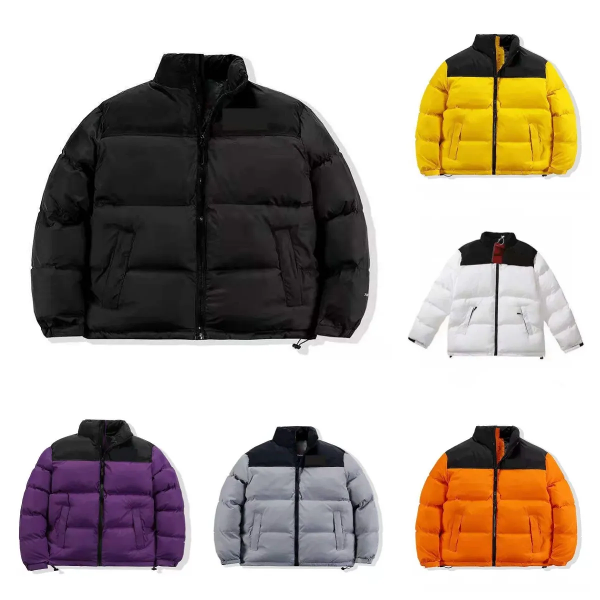 Winter-Herren-Daunenjacke, Patchwork-gestickter, warmer Parka, warme, winddichte Daunenjacke für Herren und Damen, Briefdruck-Jacke, Paar, mehrfarbig bedruckte Parkas