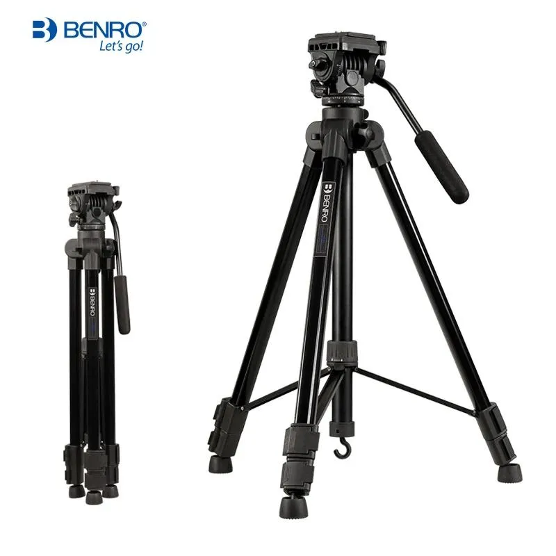 Supporti Benro T980EX Treppiede digitale in alluminio Supporto per videocamera portatile con testa panoramica/inclinabile a 3 vie per spettacoli dal vivo 3 sezioni