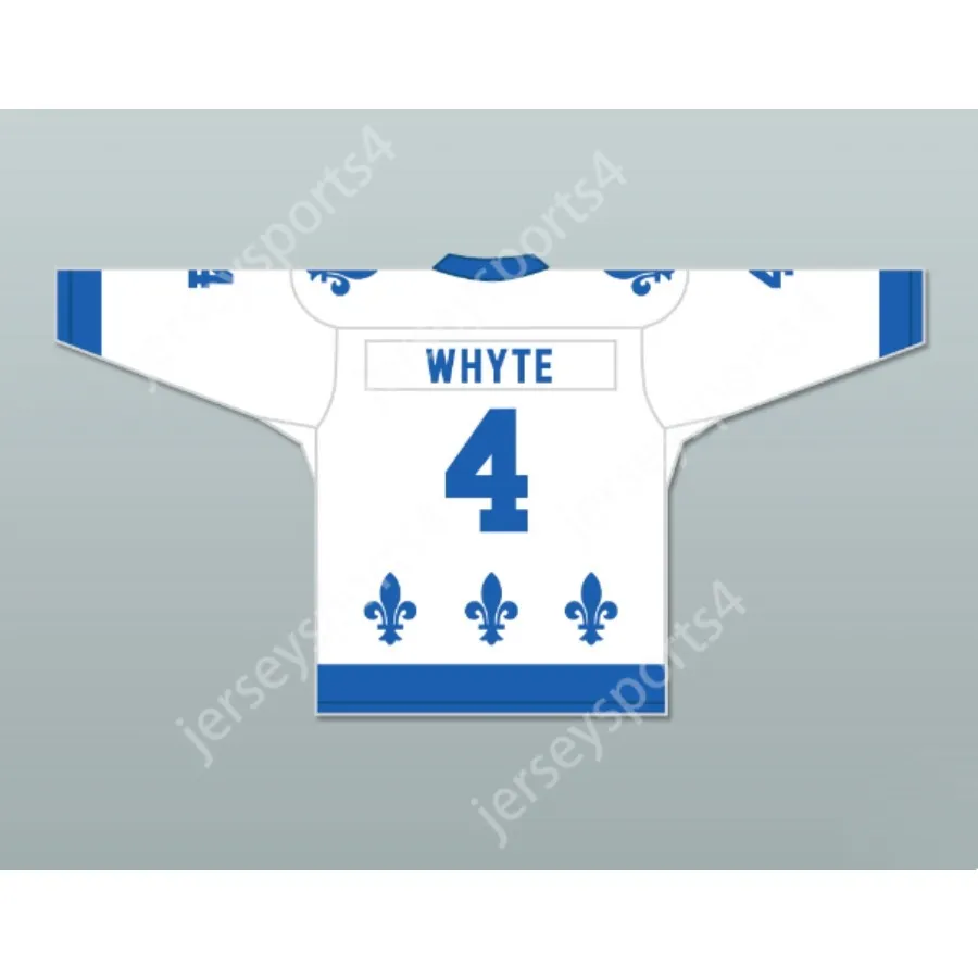 Anpassad Bob Whyte 4 Le National de Quebec Hockey Jersey Lance ET Compte New Top Stitched S-M-L-XL-XXL-3XL-4XL-5XL-6XL