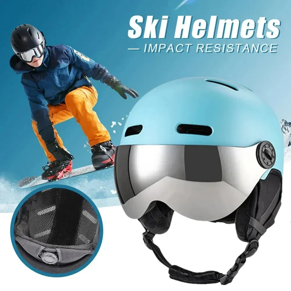 スキーゴーグルヘルメット保護キャップリムーバブルメガネABSシェルとスキースノーボード用のEPSフォーム付きの防風231215