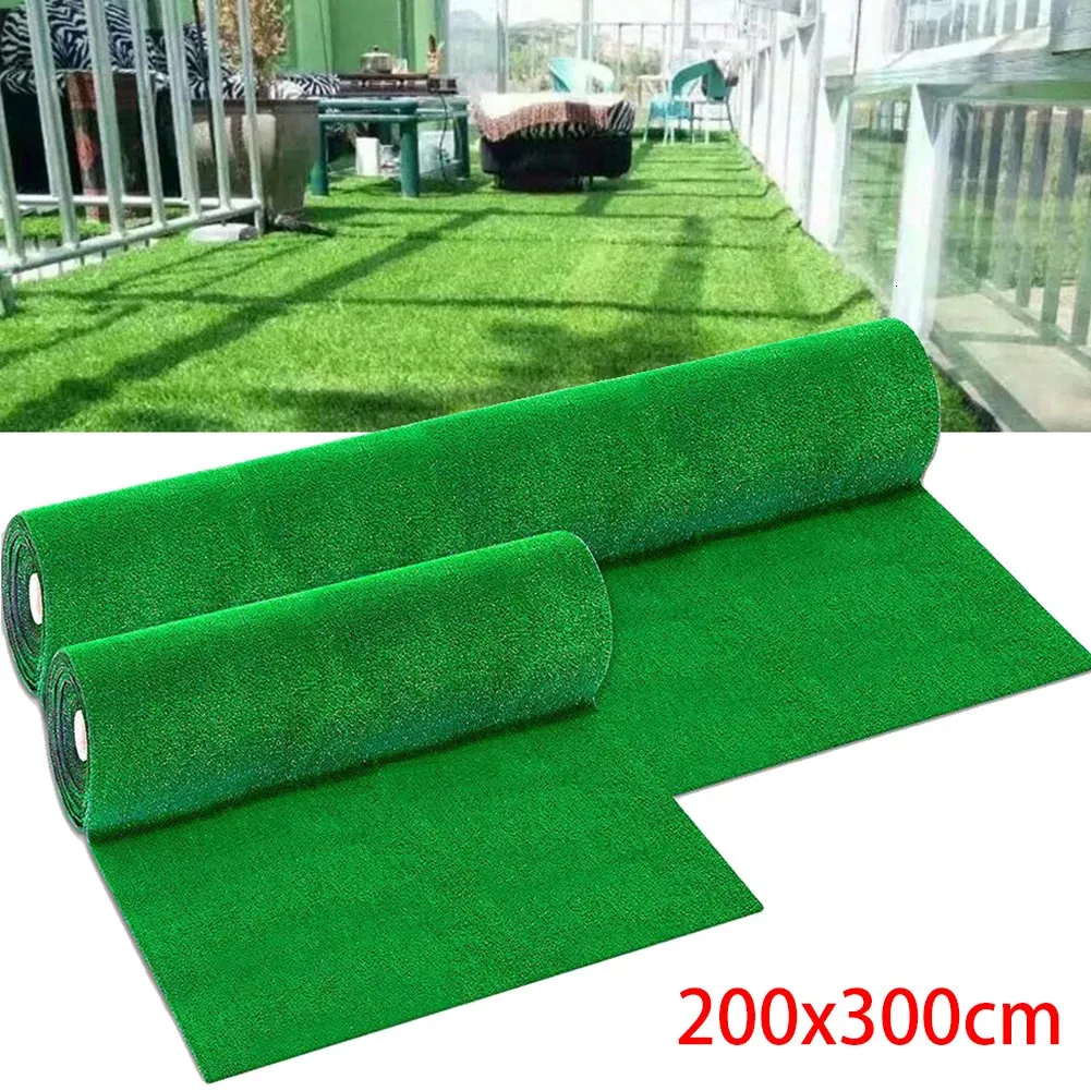 Garden Decorations 3x2m Artificial Plant Lawn Carpet Natural Landscape Grass Green Fake Synthetic Floor Mat Turf Yard Decoration 231216
